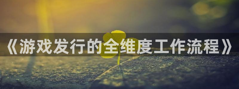 雷火电竞平台注册账号注意事项：《游戏发行的全维度工作流程》